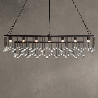 Aubrey Crystal Ball Rectangular Chandelier 47'' 60''