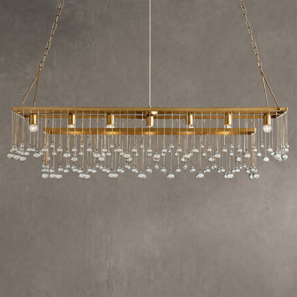 Aubrey Crystal Ball Rectangular Chandelier 47'' 60''