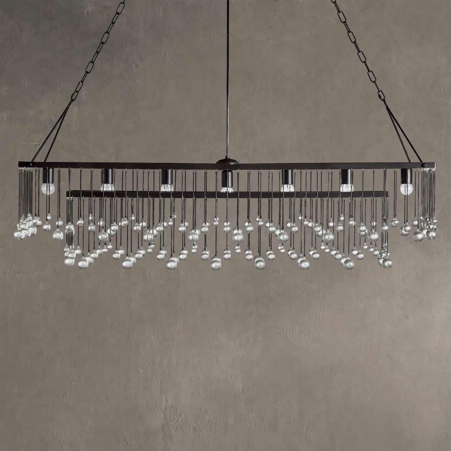 Aubrey Crystal Ball Rectangular Chandelier 47'' 60''