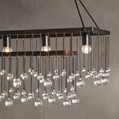 Aubrey Crystal Ball Rectangular Chandelier 47'' 60''
