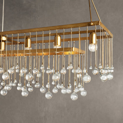 Aubrey Crystal Ball Rectangular Chandelier 47'' 60''