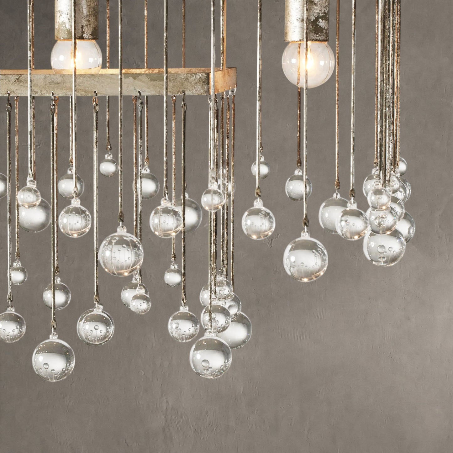 Aubrey Crystal Ball Rectangular Chandelier 47'' 60''