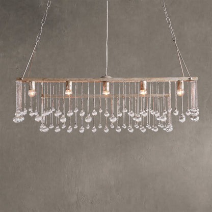 Aubrey Crystal Ball Rectangular Chandelier 47'' 60''