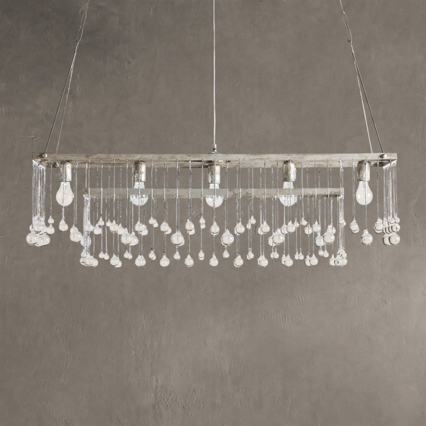 Aubrey Crystal Ball Rectangular Chandelier 47'' 60''