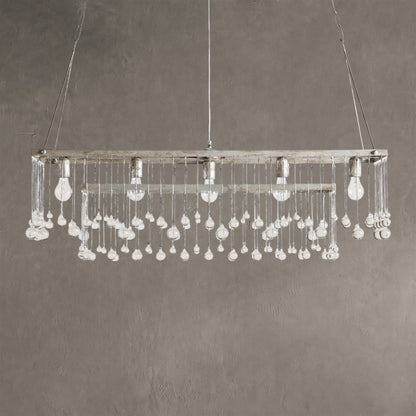 Aubrey Crystal Ball Rectangular Chandelier 47'' 60''