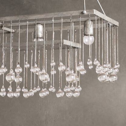 Aubrey Crystal Ball Rectangular Chandelier 47'' 60''