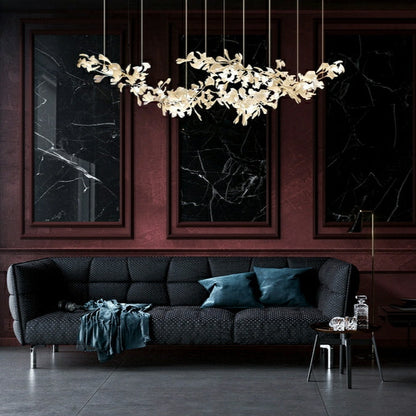 Extra Large Ceramic White Flower Chandelier
