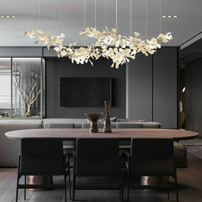 Extra Large Ceramic White Flower Chandelier