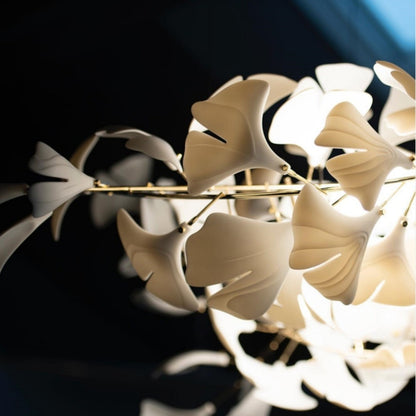 Extra Large Ceramic White Flower Chandelier