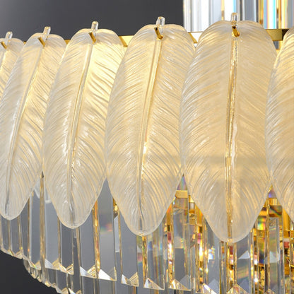Extra Large Crystal Feather Style Chandelier Long Foyer Staircase Ceiling Lighting Fixture For Living Room