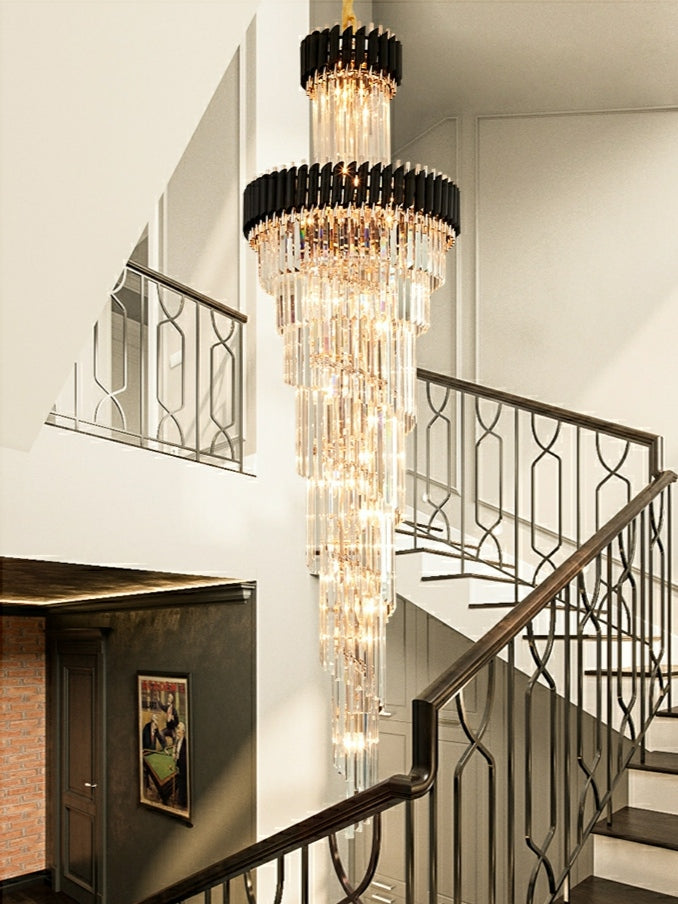 Spiral Crystal Chandelier For Foyer/ Staircase