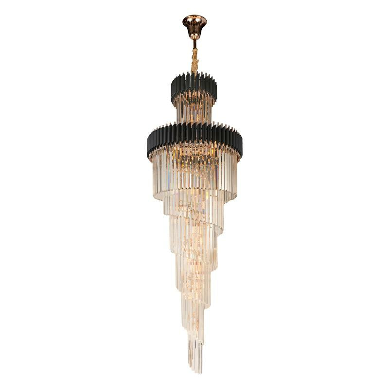 Spiral Crystal Chandelier For Foyer/ Staircase