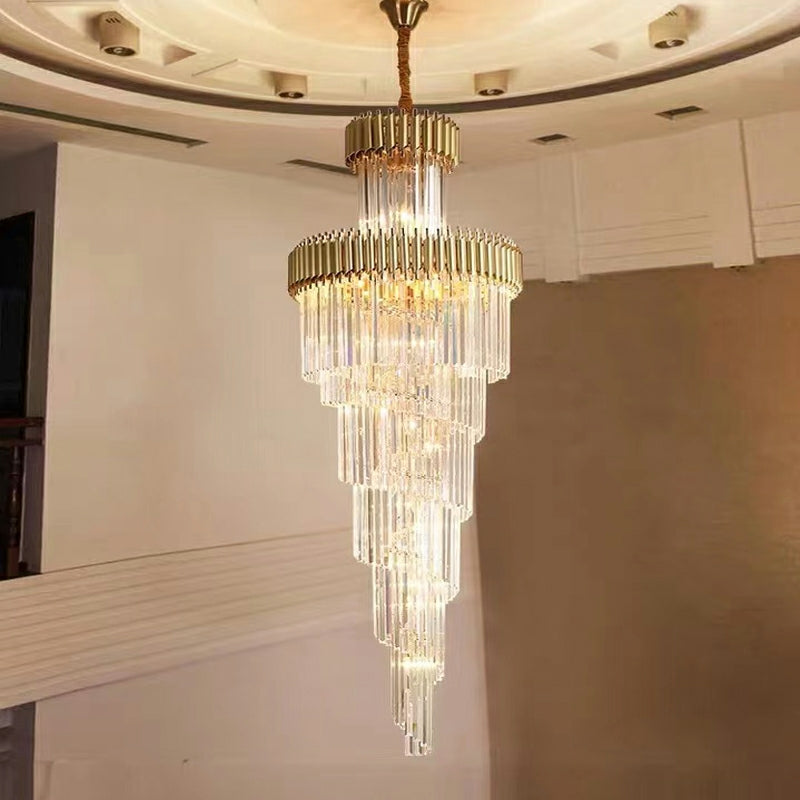 Spiral Crystal Chandelier For Foyer/ Staircase