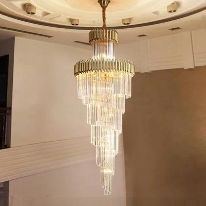 Spiral Crystal Chandelier For Foyer/ Staircase