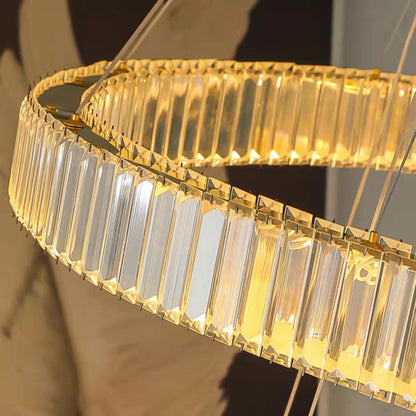 Modern Front Entryway Chandelier 5/6/7 Rings Crystal Gold/ Chrome Finish Ceiling Lamp