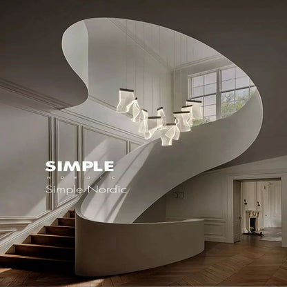 TLL Flame Round Chandelier For Staircase