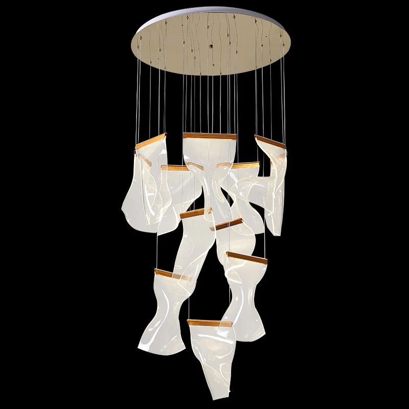 TLL Flame Round Chandelier For Staircase
