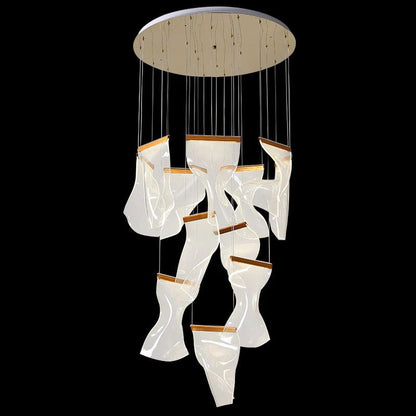 TLL Flame Round Chandelier For Staircase