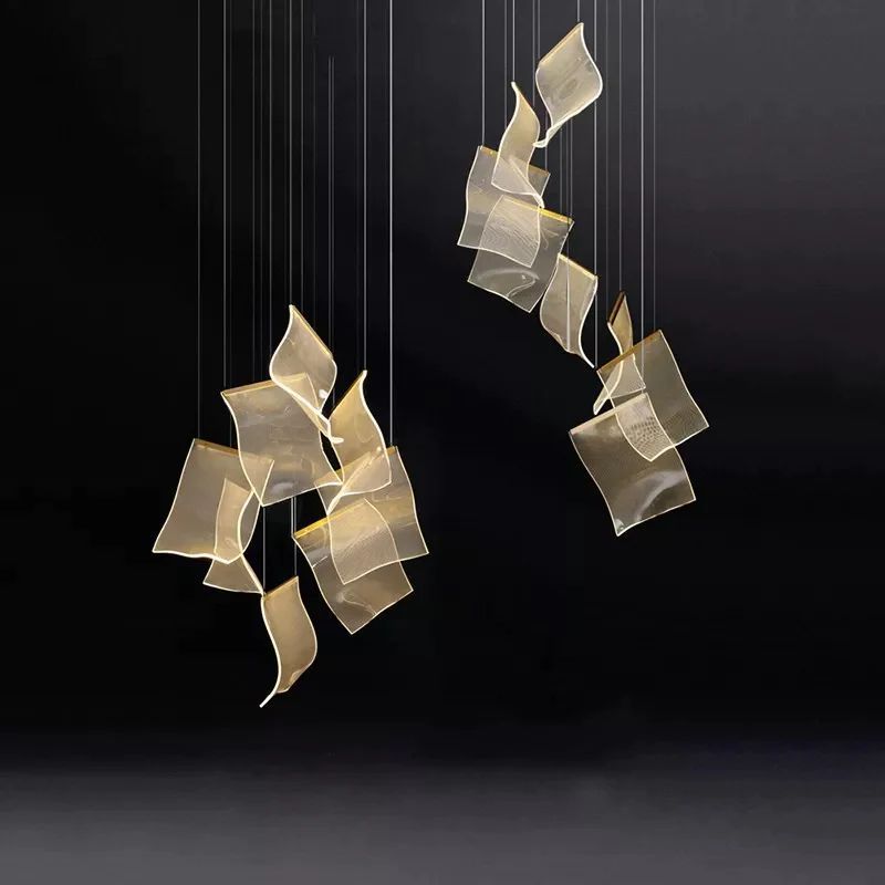 TLL Flame Round Chandelier For Staircase