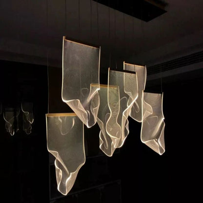 TLL Flame Round Chandelier For Staircase