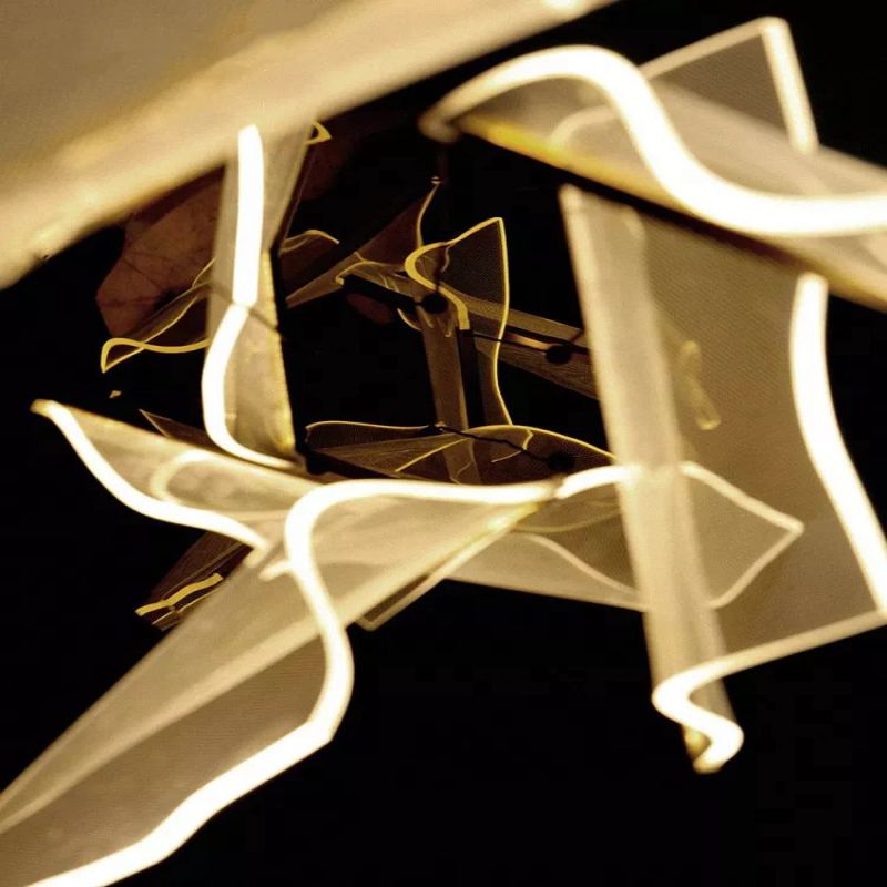 TLL Flame Round Chandelier For Staircase
