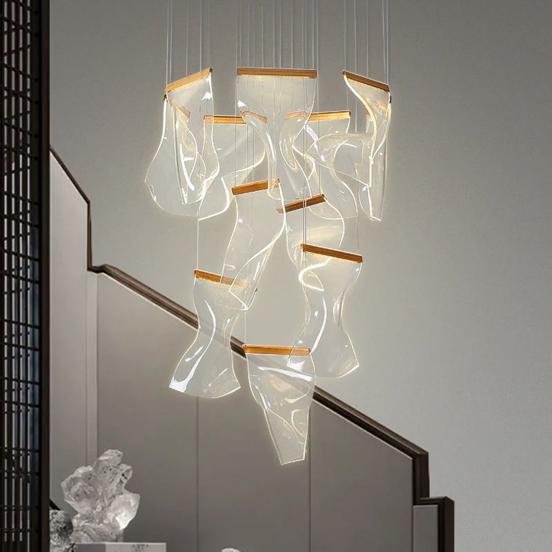 TLL Flame Round Chandelier For Staircase