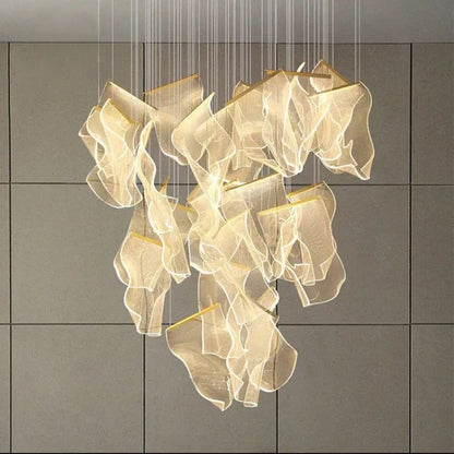 TLL Flame Round Chandelier For Staircase