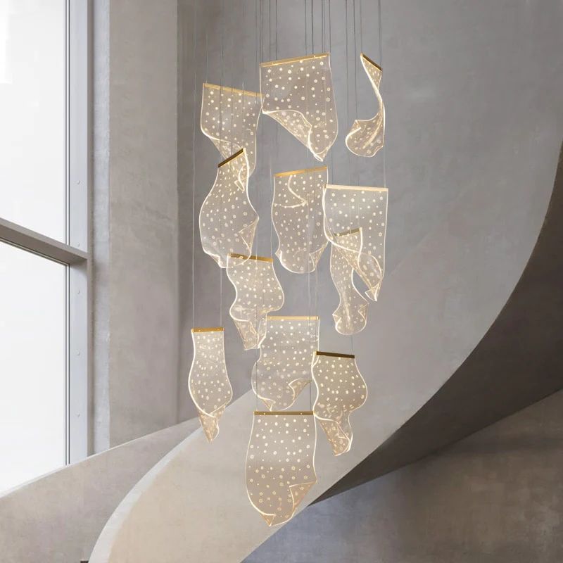 TLL Flame Round Chandelier For Staircase