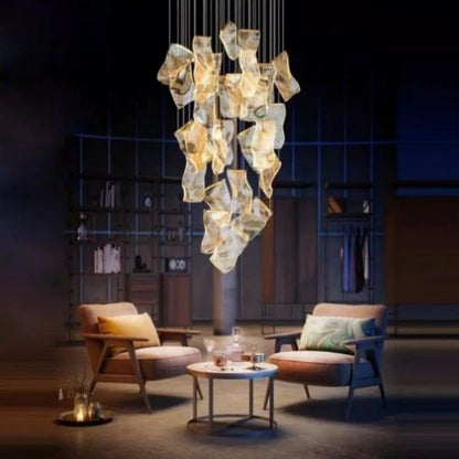 TLL Flame Round Chandelier For Staircase