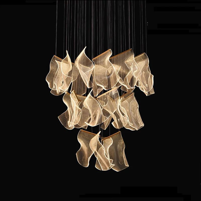 TLL Flame Round Chandelier For Staircase