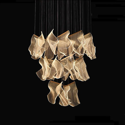 TLL Flame Round Chandelier For Staircase