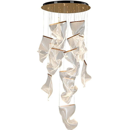 TLL Flame Round Chandelier For Staircase