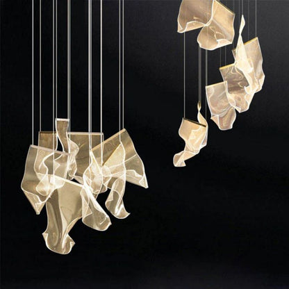 TLL Flame Round Chandelier For Staircase