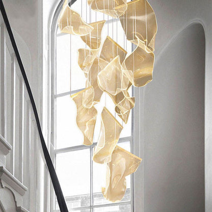 TLL Flame Round Chandelier For Staircase