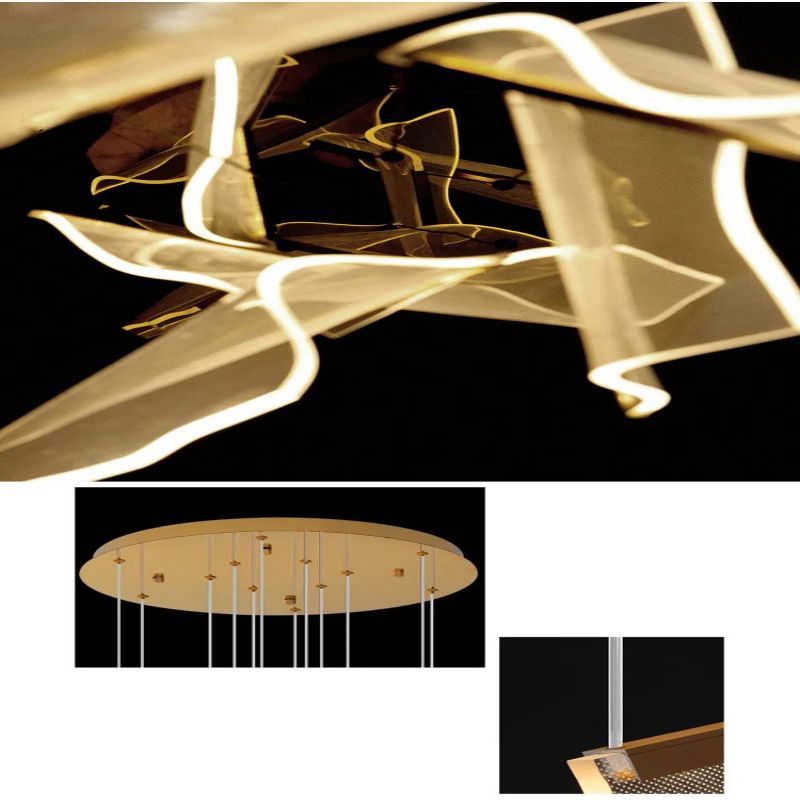 TLL Flame Round Chandelier For Staircase