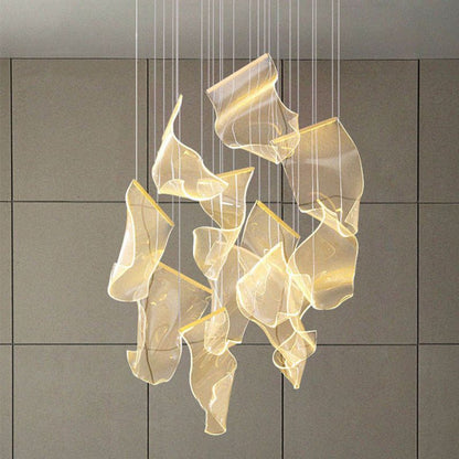 TLL Flame Round Chandelier For Staircase