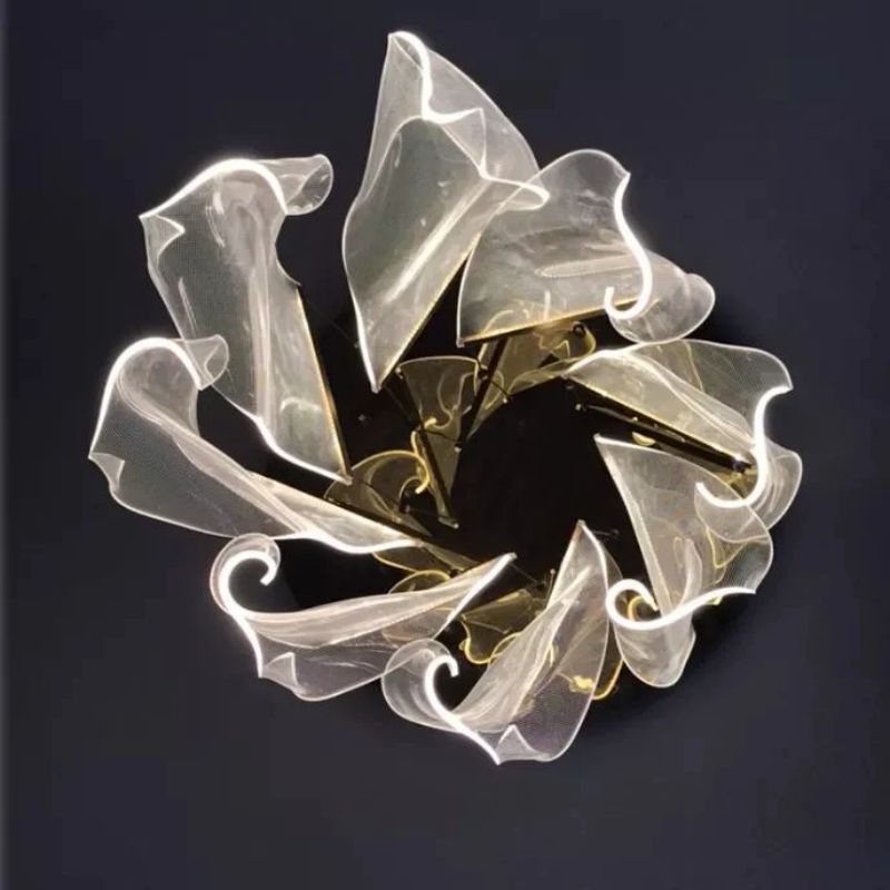 TLL Flame Round Chandelier For Staircase