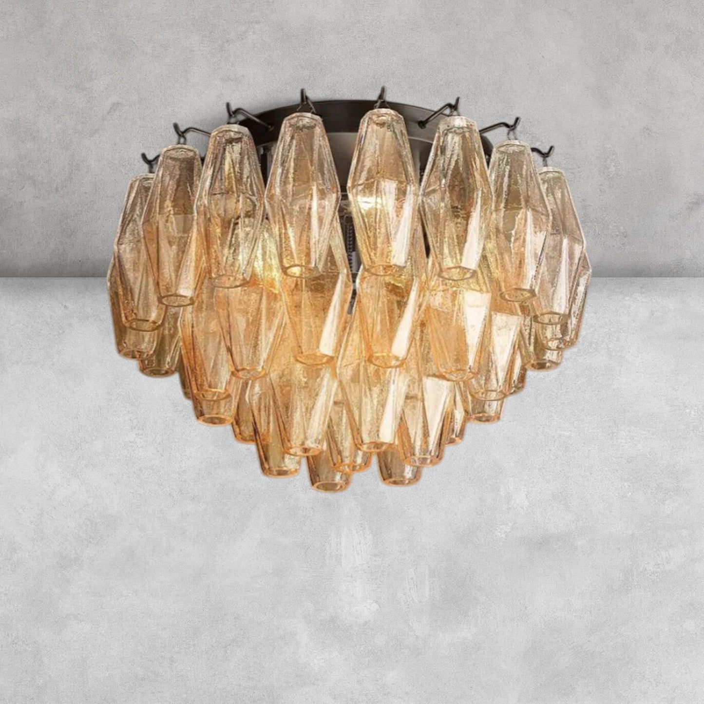 Kiaris Glass Round Flush Mount 17" 24‘’