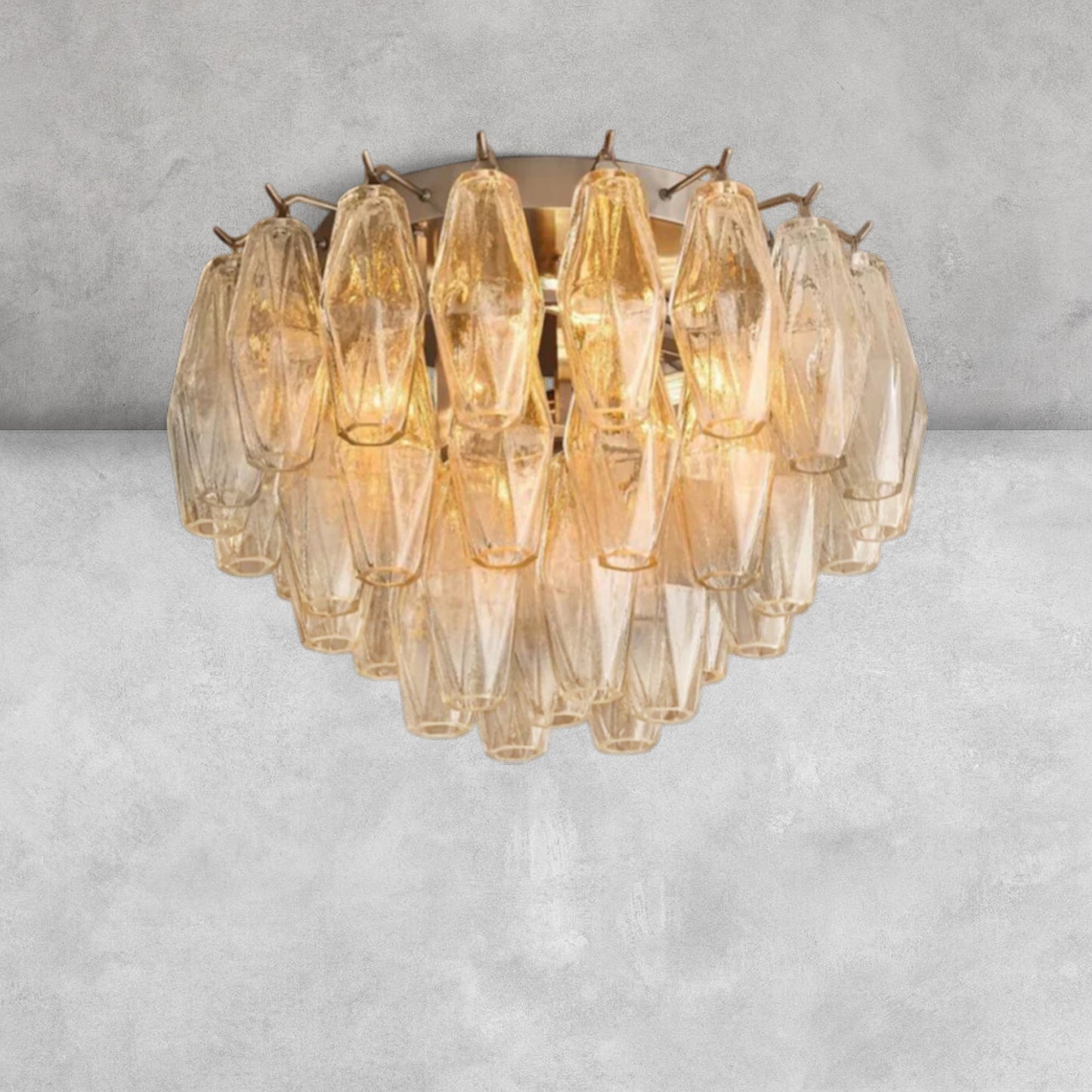 Kiaris Glass Round Flush Mount 17" 24‘’
