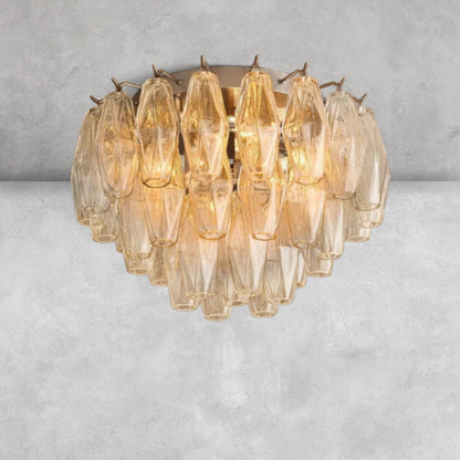 Kiaris Glass Round Flush Mount 17" 24‘’