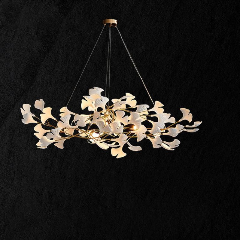 Gingko Ceramic Linear Branch Chandelier
