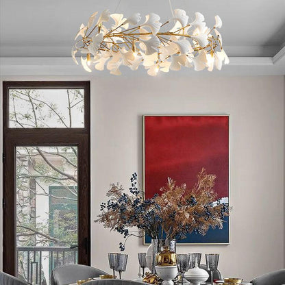 Gingko Ceramic Round Branch Chandelier