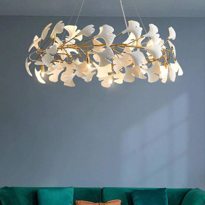 Gingko Ceramic Round Branch Chandelier