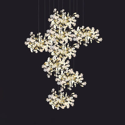 TLL Ginkgo Cascading C (Alternating) Branch Chandelier