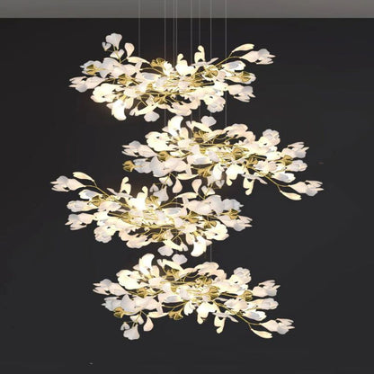 TLL Ginkgo Cascading C (Alternating) Branch Chandelier