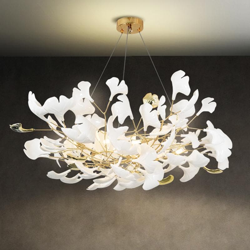 TLL Ceramic Ginkgo Petal Chandelier