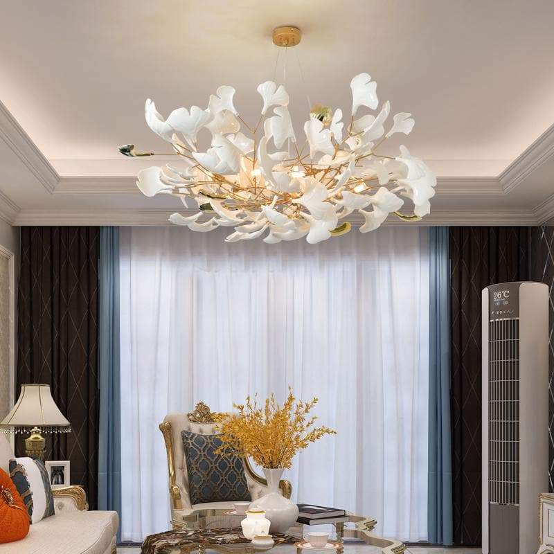 TLL Ceramic Ginkgo Petal Chandelier