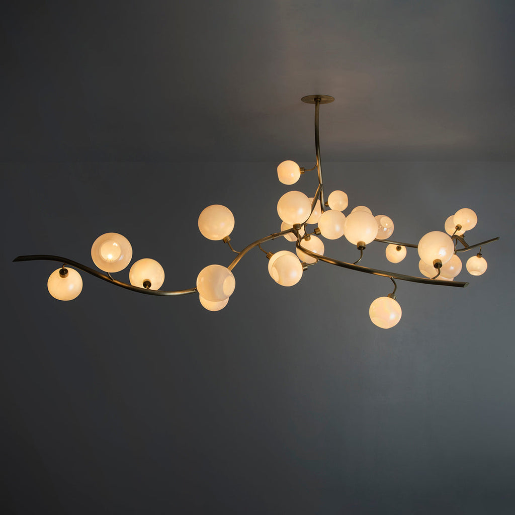 Contemporary Hand-blown Glass Globes Branch Chandelier for Dining Room Living Room and Kitchen Island