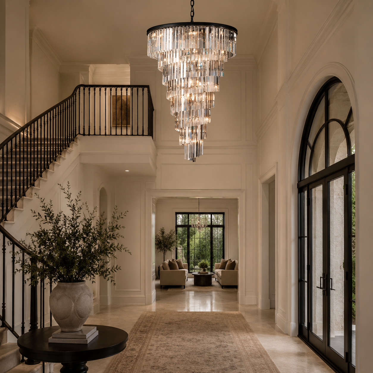 Heristal Crystal Chandelier for Foyer, Entry way, Staircase