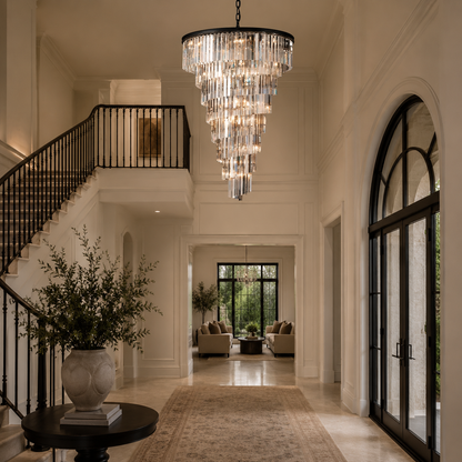 Heristal Crystal Chandelier for Foyer, Entry way, Staircase